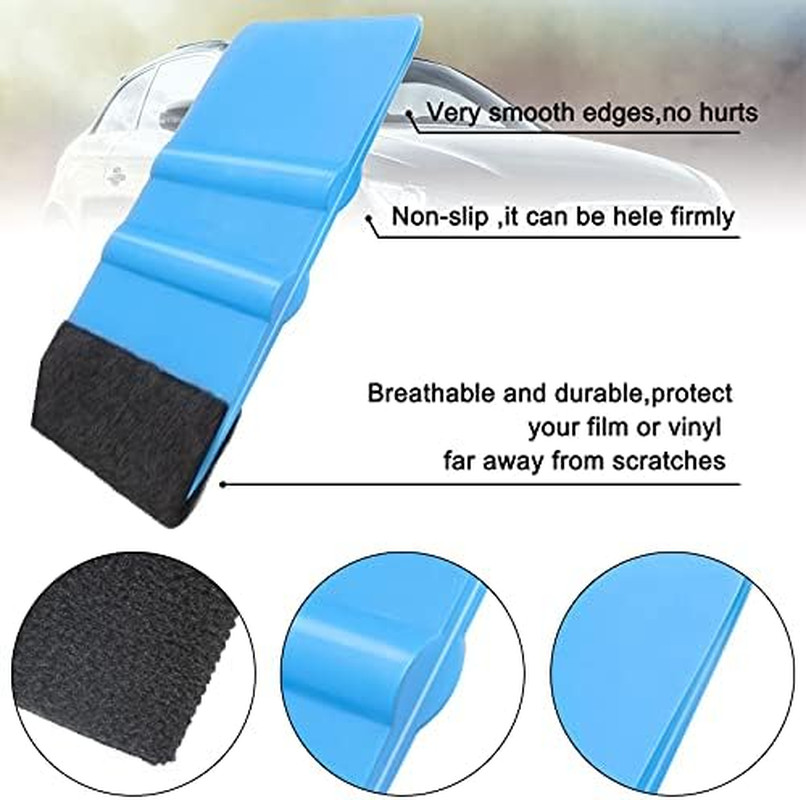 12 Pieces Plastic Felt Edge Squeegee Tool Vinyl 4 Inch Felt Squeegee Applicator