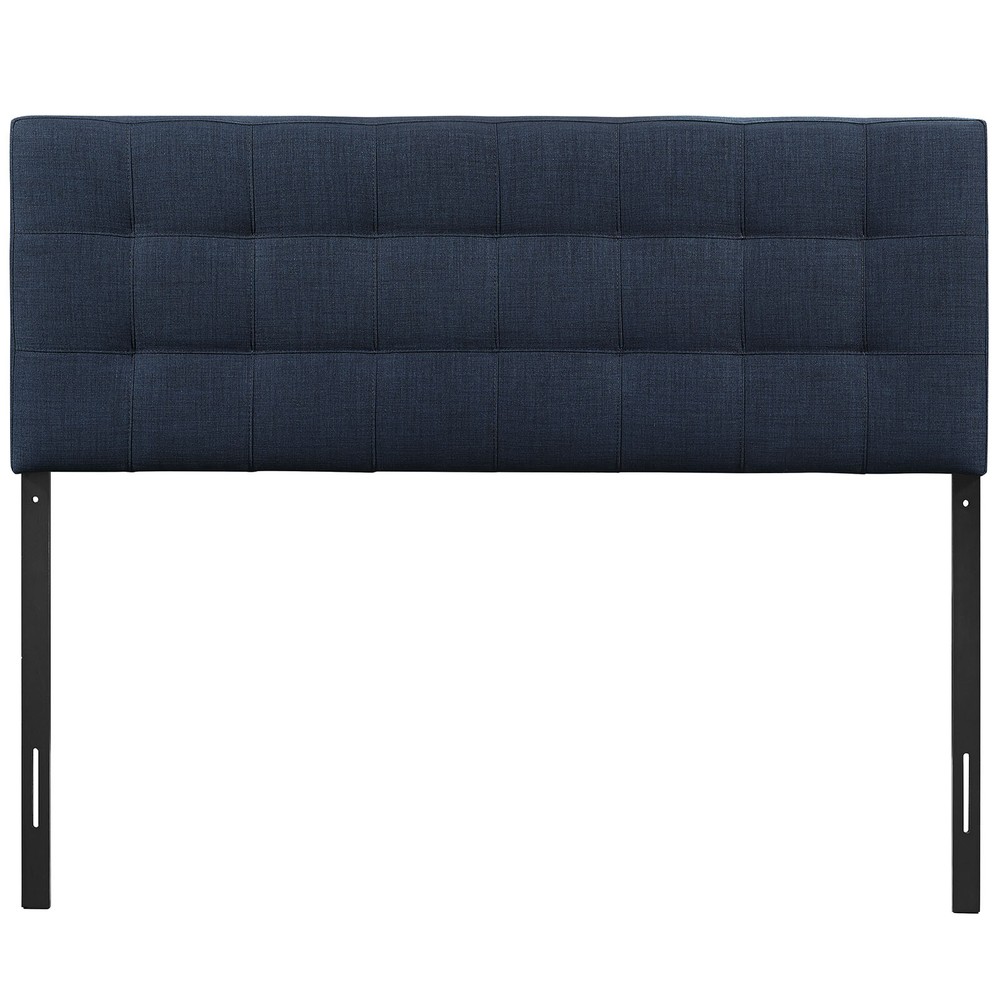 Modway Tufted Upholstered Fabric Square King Size Headboard in Navy