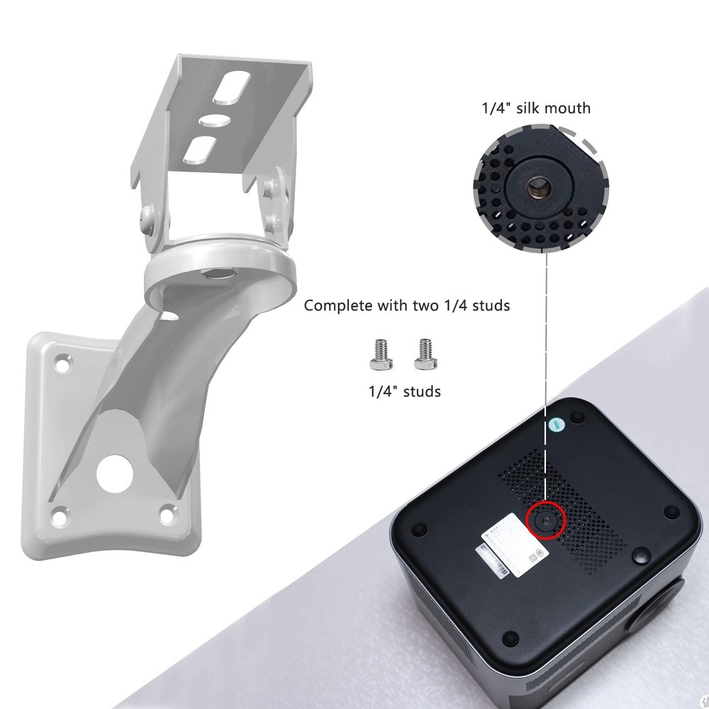 Mini Projector Wall Mount CCTV Security Camera Housing Mounting Bracket White