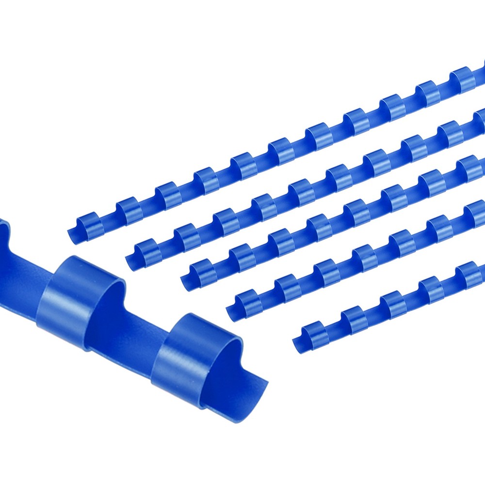 100Pcs 8mm (5/16") Plastic Binding Combs 40 Sheet Capacity 21 Rings, Blue