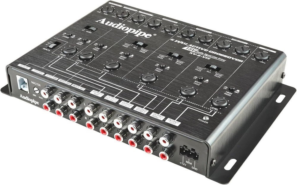 6-Way Active Crossover , Multiplier Switch, Compact, Power LED Indicator, Sub...