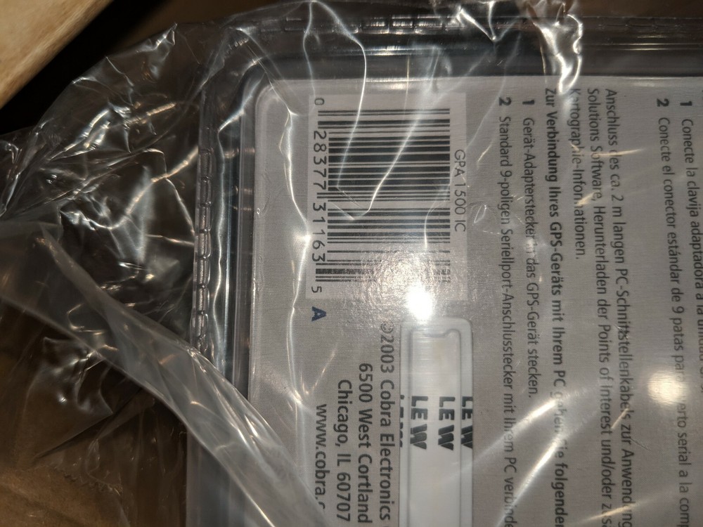 Cobra GPA-1500IC PC Interface Cable for GPS-500 & GPS-1000