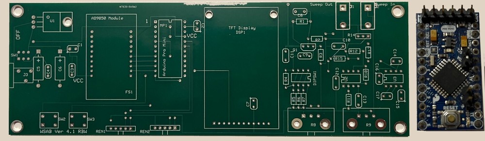 WSAB Sweep Instrument Printed Circuit Board (PCB) & Programmed Arduino Pro-Mini
