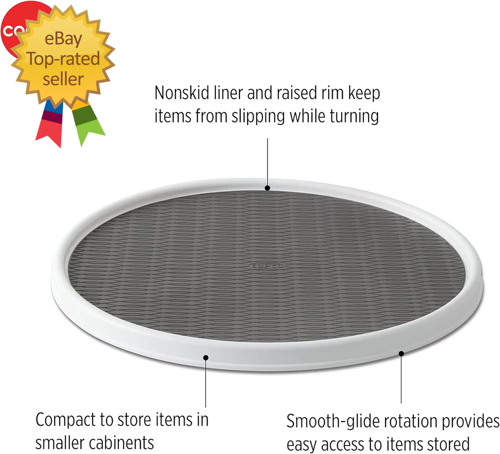 Non-Skid Pantry Cabinet, 9-Inch, White/Gray