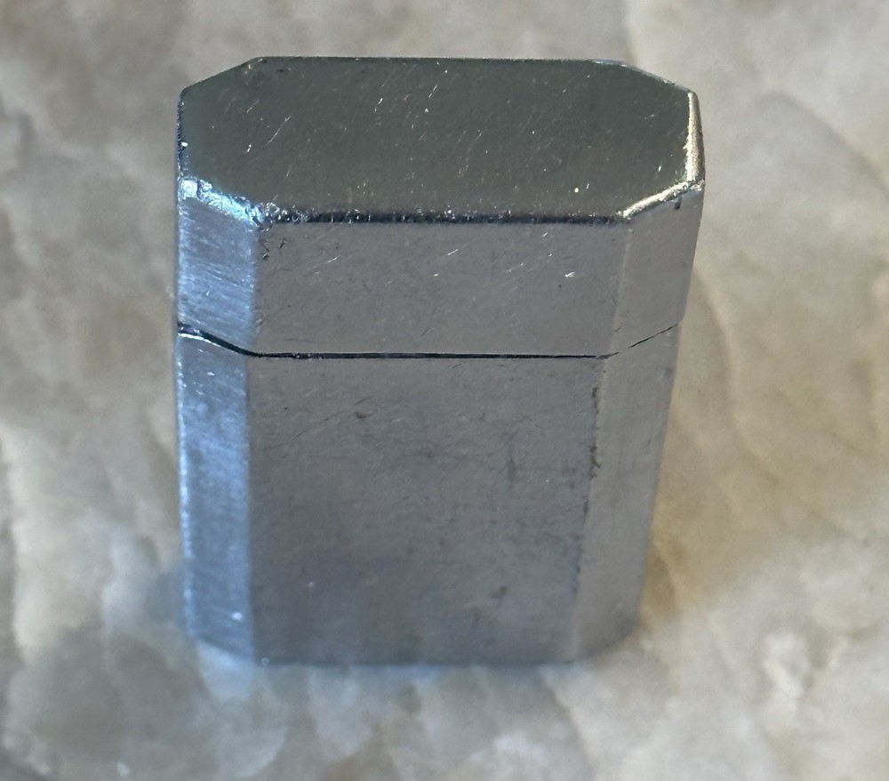 Vintage Ronson Jet Lite Brushed Silver Butane Octagon Lighter Works