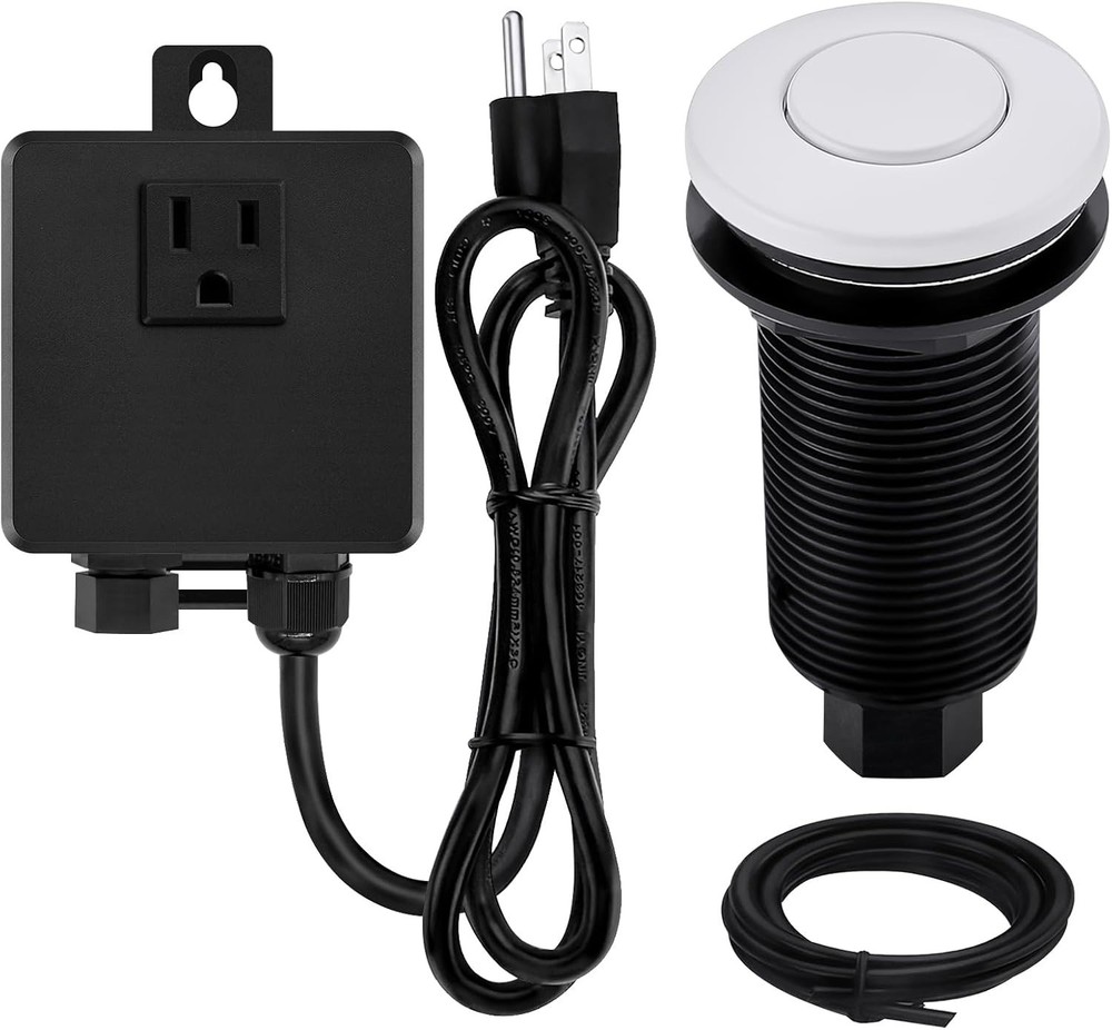 SINKINGDOM Garbage Disposal SinkTop Air Switch Kit with Long ButtonBrass