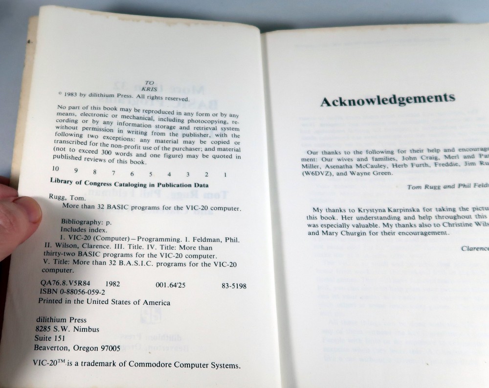 More Than 32 Basic Programs for VIC-20 1983 Computer Book Vintage