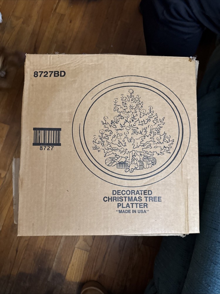 Decorated christmas tree platter…. glass