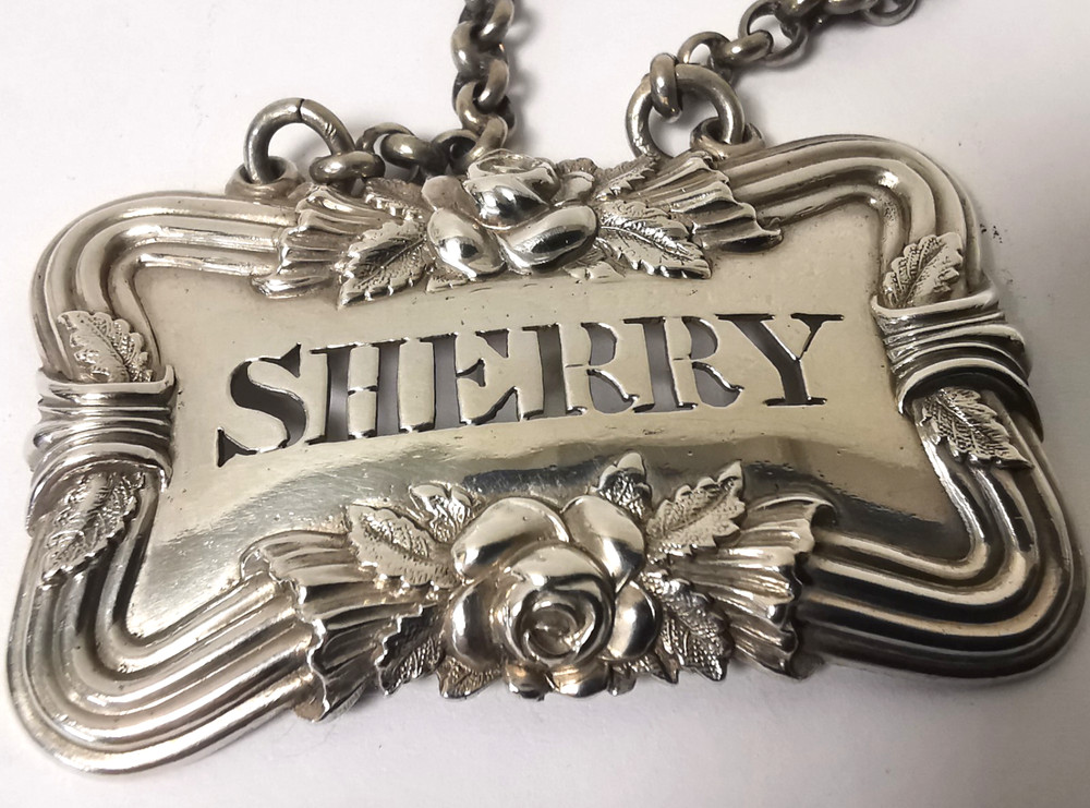 William IV Solid Silver Sherry Wine Label -London 1831