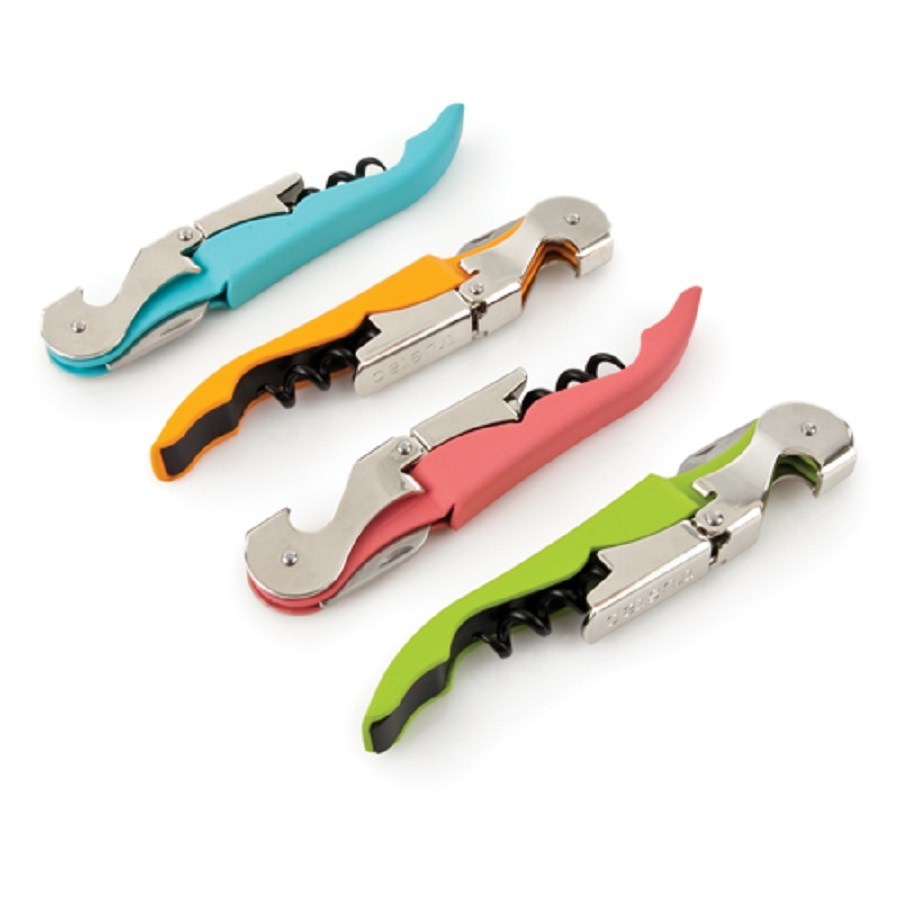 Soft Touch Corkscrew: Multi-Color, Foil Cutter, Double Hing