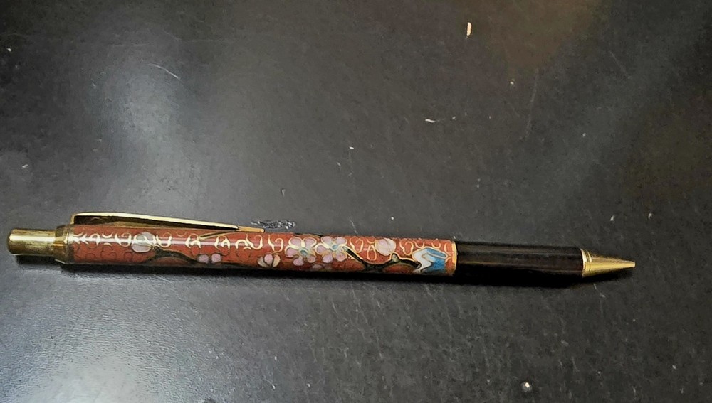 Vintage Red Cloisonne Mechanical Pencil