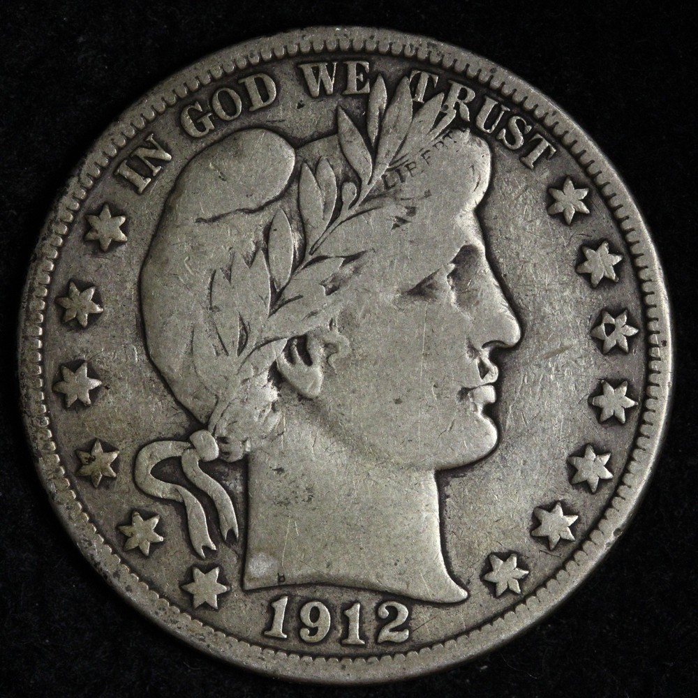 1912-D Barber Silver Half Dollar VF E387 UAHZ