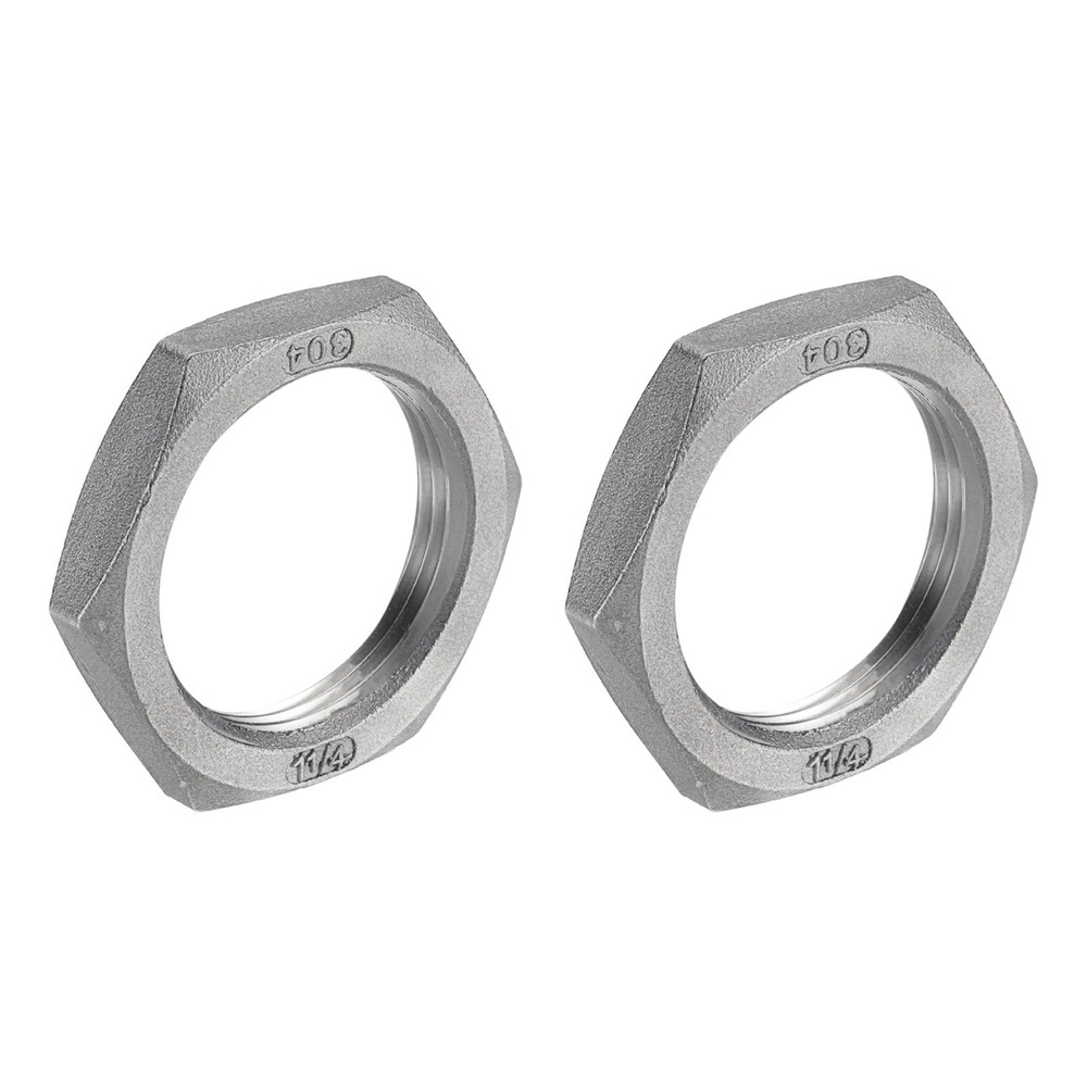 2 Pcs Cast Pipe Fitting Hex Locknut Nut G 1 1/4" Female Thread (DN32)