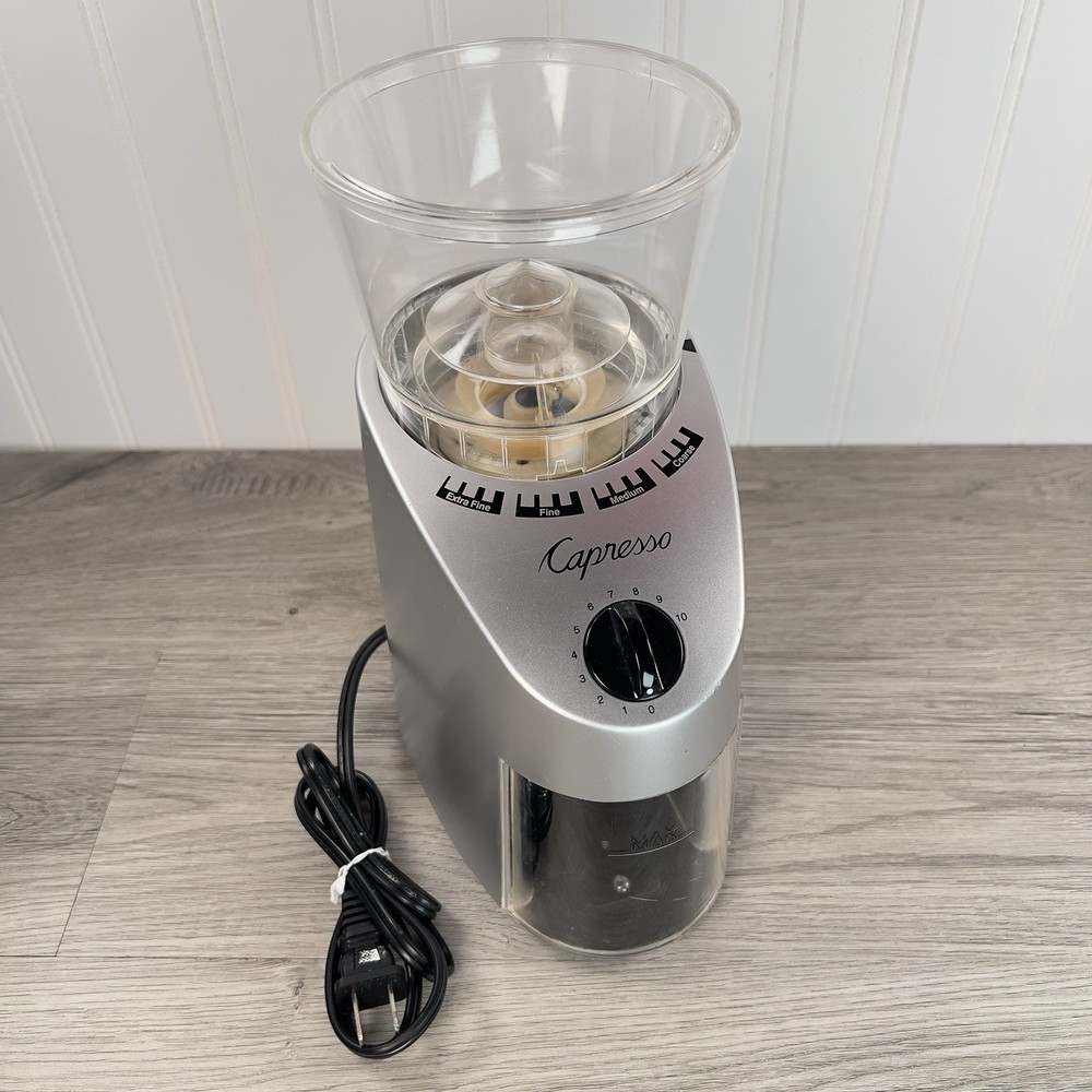Capresso 560.04 Infinity Conical Burr Coffee Grinder Brushed Silver 16 Settings