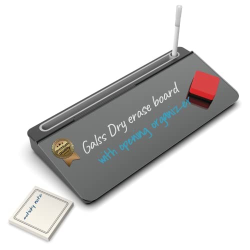 Audio-Visual Direct - Glass Desktop Computer Keyboard Whiteboard Notepad Set,