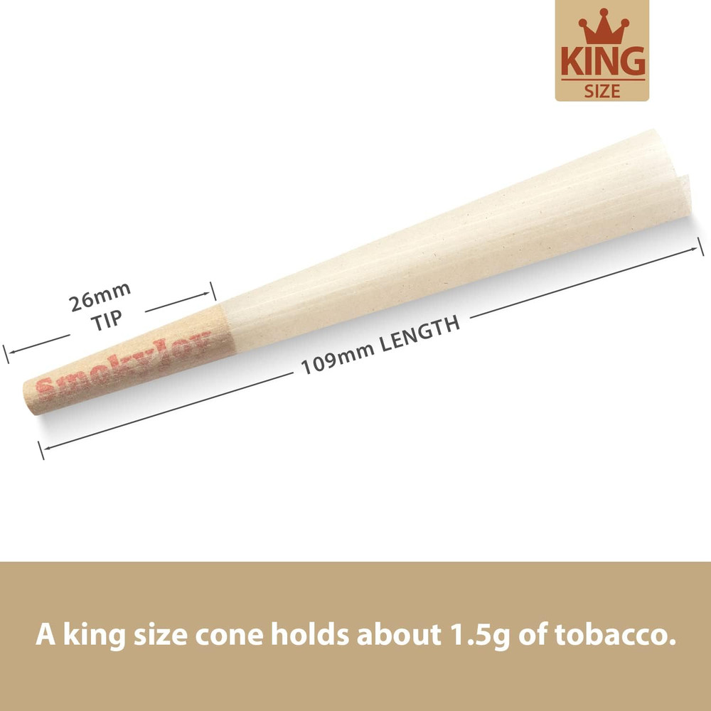 (50 Pack) King Size Cones - Pre Rolling Rolled Preroll Papers With Filter