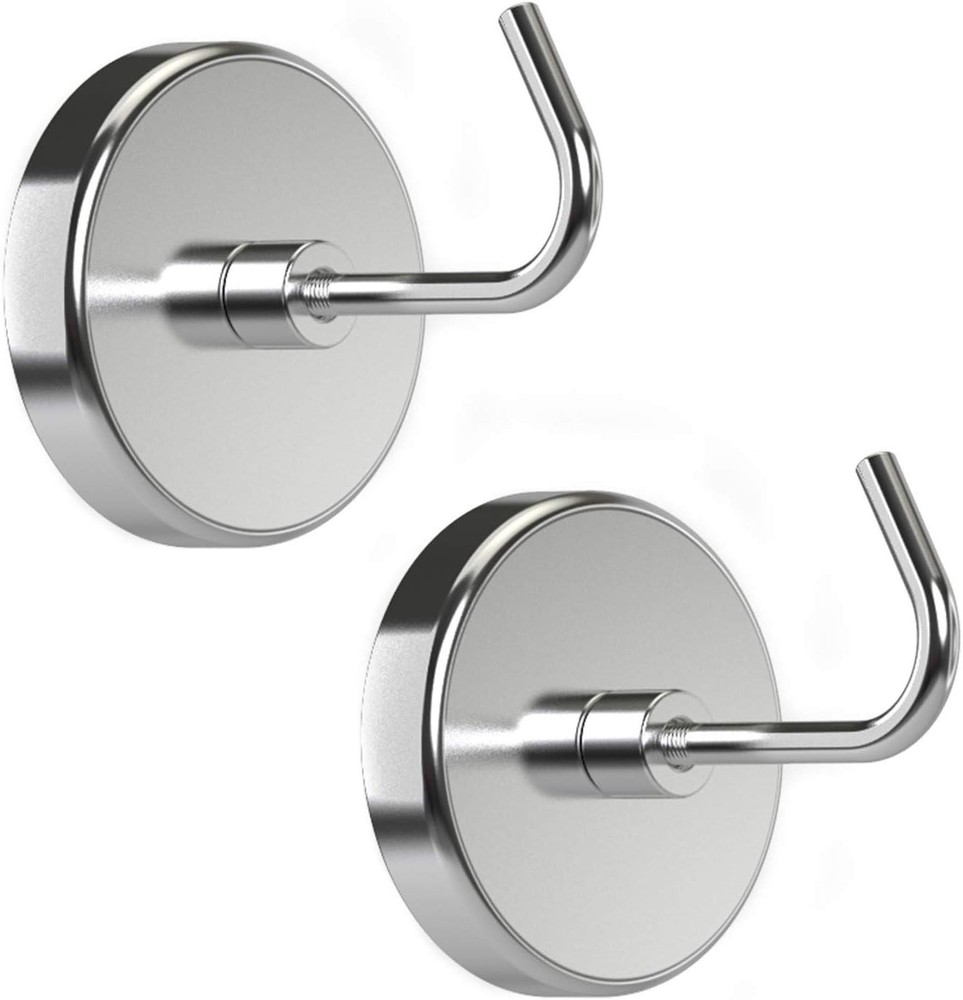 Extra-Strong Set Magnetic Hooks, 2pc, Chrome, 2 Count