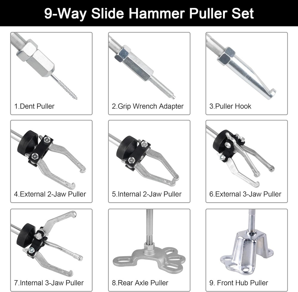 Auto Body Repair Kit - Bundle With- Slide Hammer Puller Set