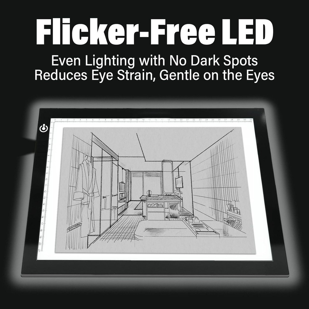 Ultra-Thin A4 Tracing Light Box, USB LED Light Table with Adjustable Brightness
