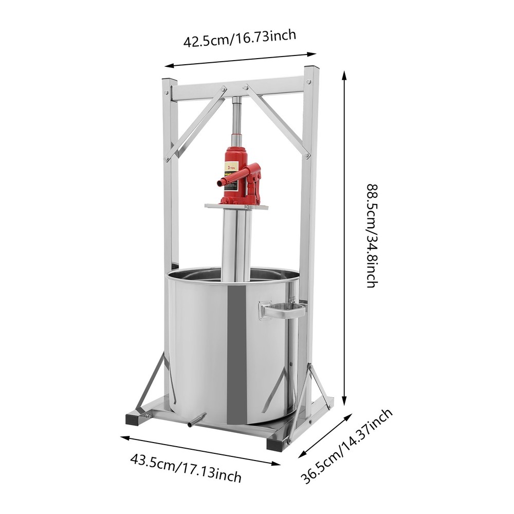 Stainless Steel Hydraulic Jack Press Extractor, Stainless Steel Fruit Wine Press