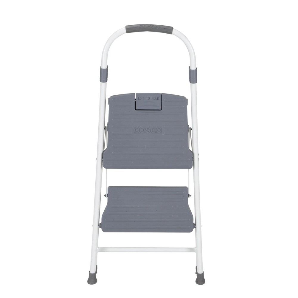 COSCO 2-Step Connection Folding Step Stool with Large Resin Steps, Max Reach 8ft