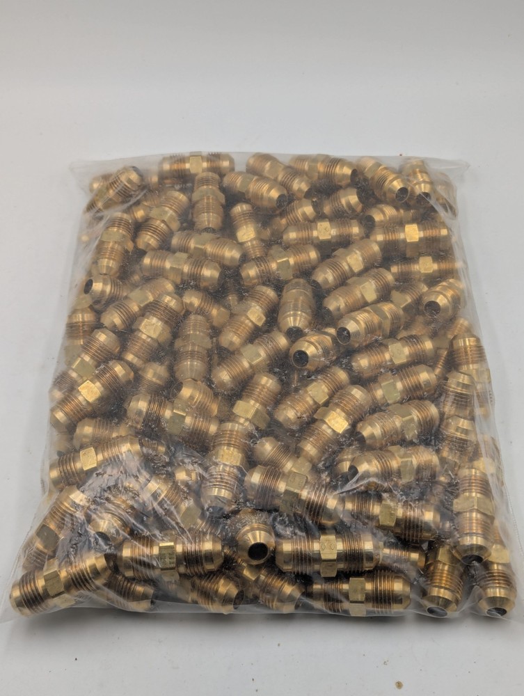 Brass Flare Union Fitting Gas Connector 3/8" Male x 3/8" Male New Lot Of 100 Pcs