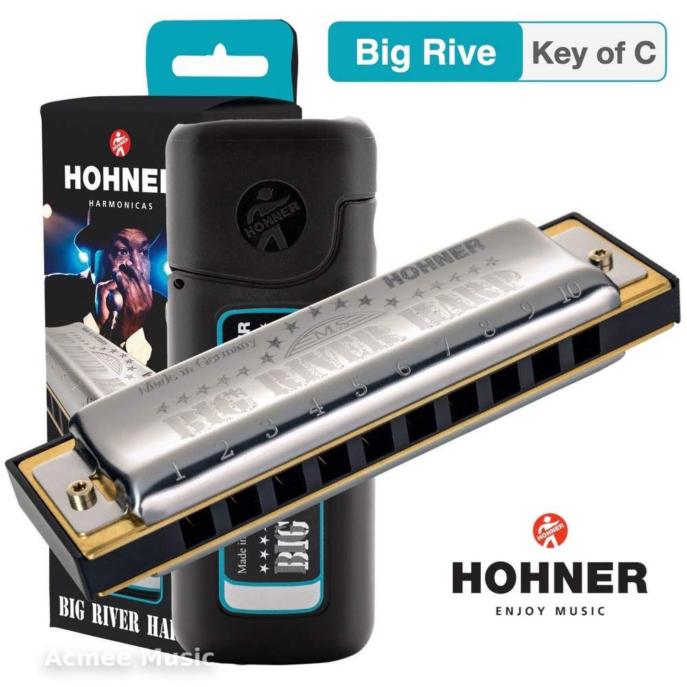Hohner Big River Harp Diatonic Harmonica - Key of C with Case