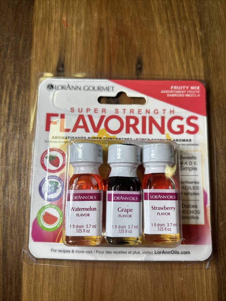 LORANN Candy & Baking Flavoring .125oz 3/Pkg Fruity Watermelon/Strawberry/Grape