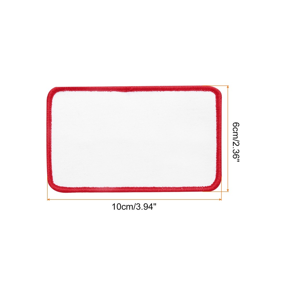 15pcs Sublimation Patch Blank Rectangle White with Red Border