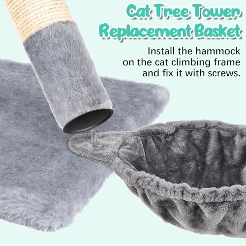 3 Pack Large Cat Tree Hammock Basket Bed Lounger Tower Replacement 14.6" Gray