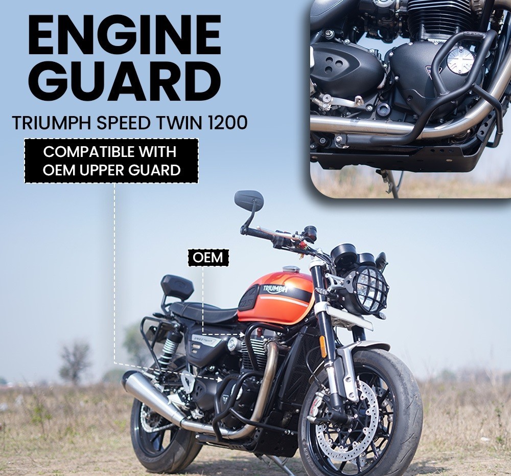 Engine Guard (Black) Fit For TRIUMPH SPEED TWIN 900