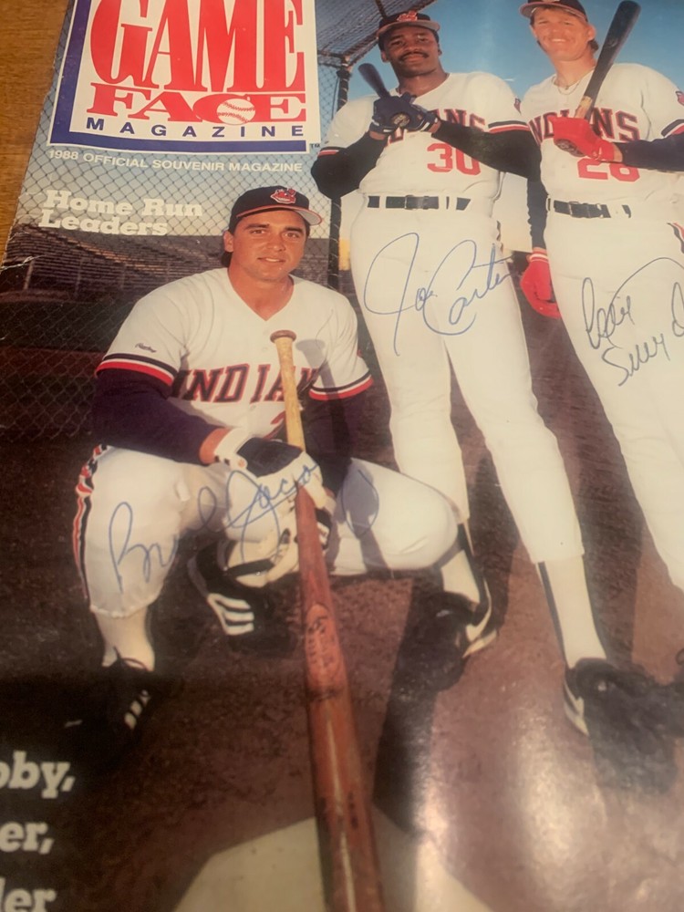 MULTI SIGNED JOE CARTER CORY SNYDER BROOK JACOBY CLEVELAND INDIANS PROGRAM
