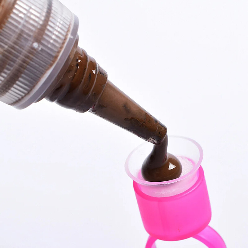 Tattoo Ink Ring Cups Glue Cap with Sponge Microblading Pigment Cup Tattoo Tool