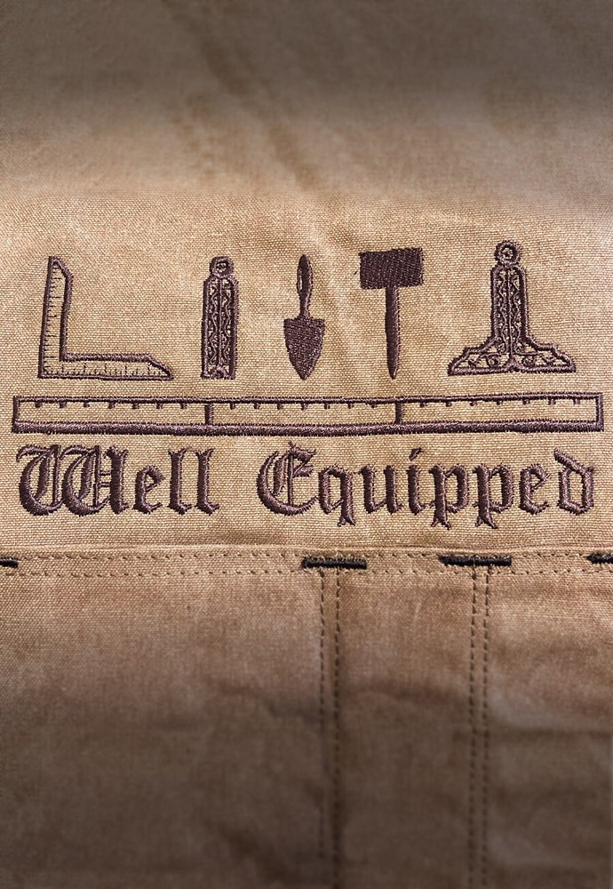Freemason Field Khaki Embroidered Workman's Apron