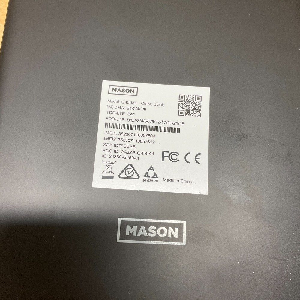 Mason G450A1 Android Kiosk Tablet - Tested and Working