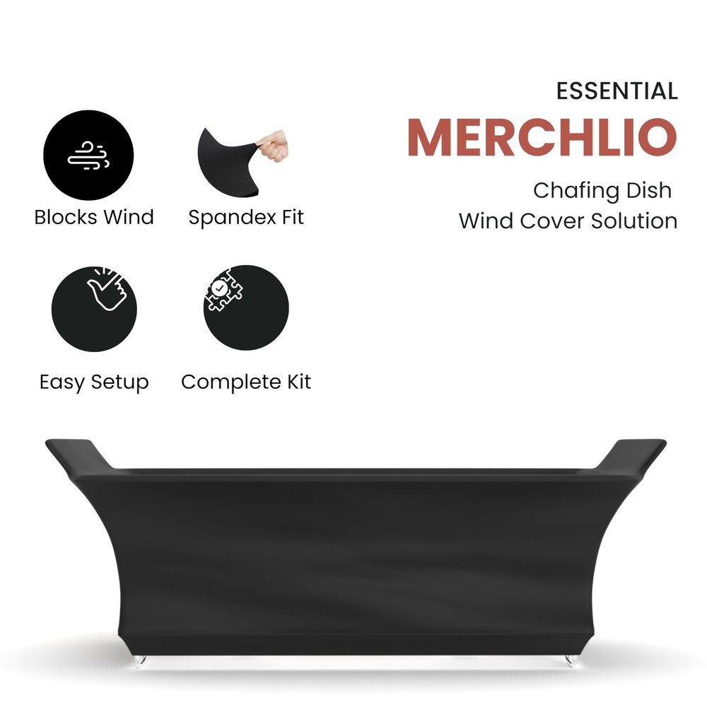 Merchlio Chafer Wind Guard - 4 Pack - Handle Covered Dish Covers, Fitted
