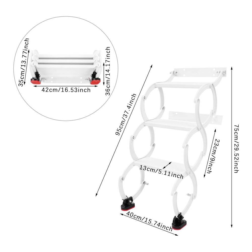 Wall Mounted Folding Ladder Telescoping Step Ladders Retractable Folding Stair