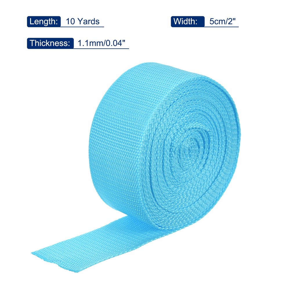 Lightweight Polypropylene Webbing Strap 5cm 10 Yard Sky Blue