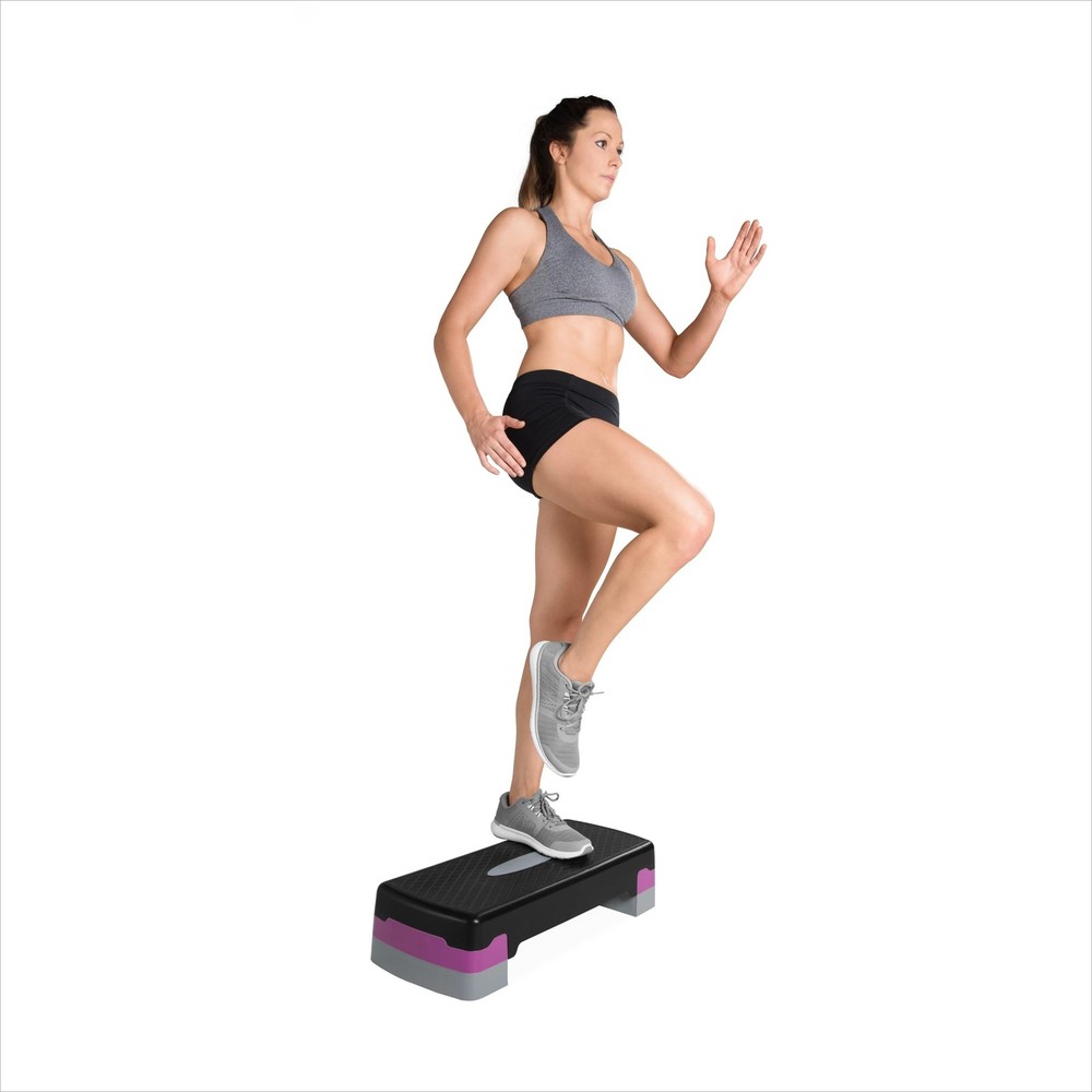 Aerobic Stepper Platform, Black and Pink