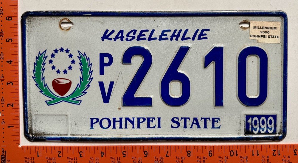 1999/2000 Pohnpei, Micronesia Passenger License plate