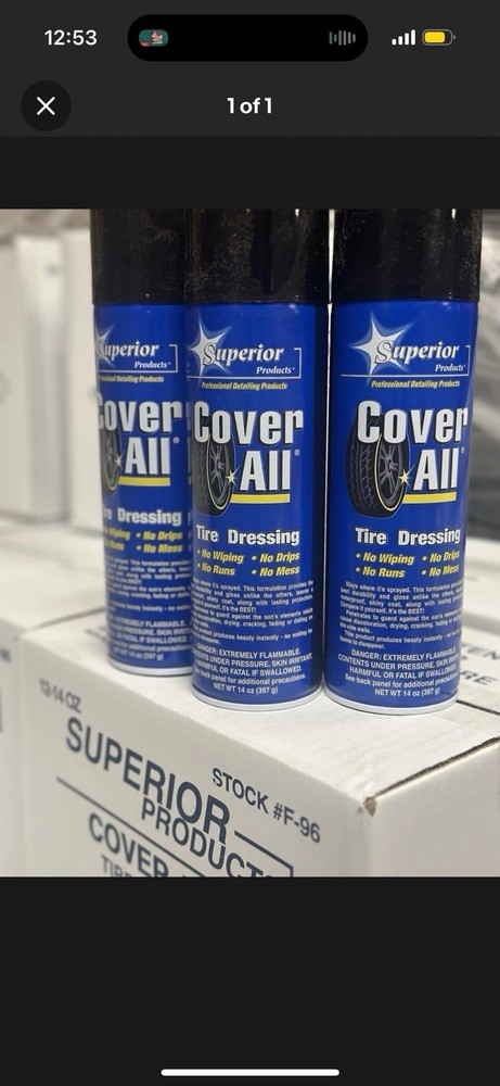 Coverall Tire Shine Case 12 Pack