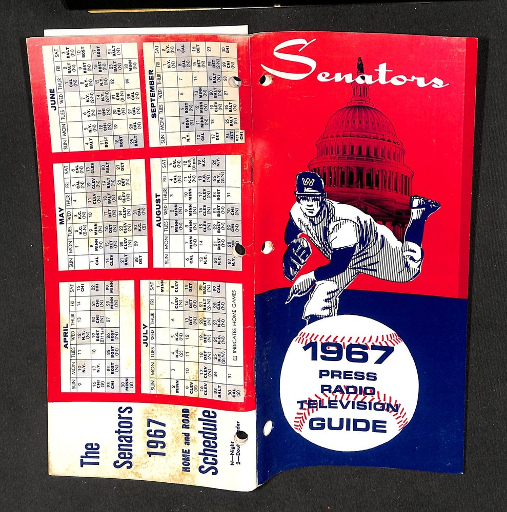 1967 WASHINGTON SENATORS PRESS GUIDE, 54 PAGES