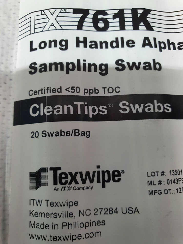 Low TOC Alpha TX761K Alpha Sampling Swab with Long Handle Low TOC