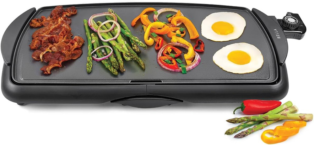 Electric Griddle & Flat Grill with Nonstick Large Cooking Surface and Removable