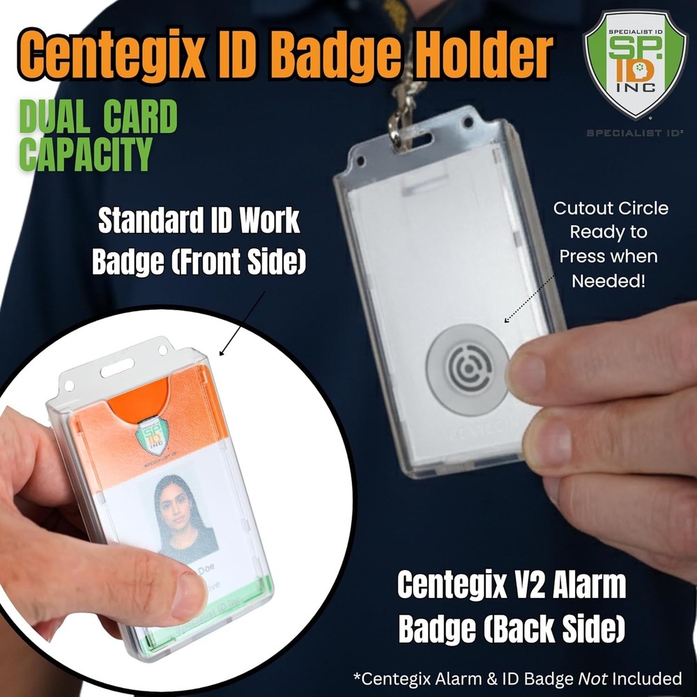 5 Pack - Centegix Badge Holder for Teachers - Fits School ID & CrisisAlert V2