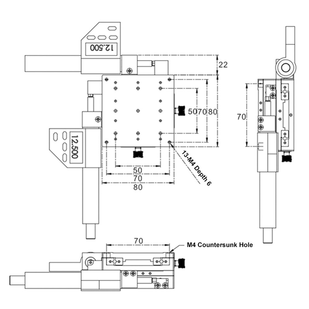 Micrometer Platform Digital 8x8cm 0.002mm Linear Stage Platform Accessory Part