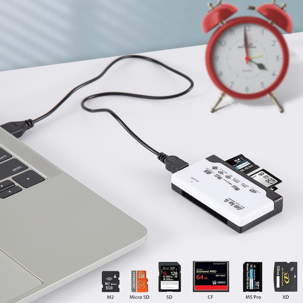 6 In 1 Memory Card Reader Writer Adapter USB 2.0 High Speed Micro SD/SD/SDXC/CF