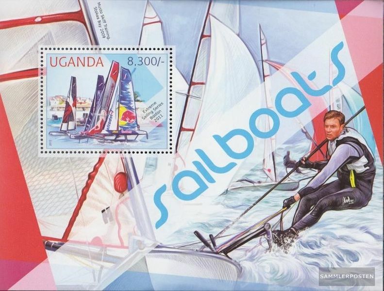 uganda Block389 MNH 2012 Sailboats