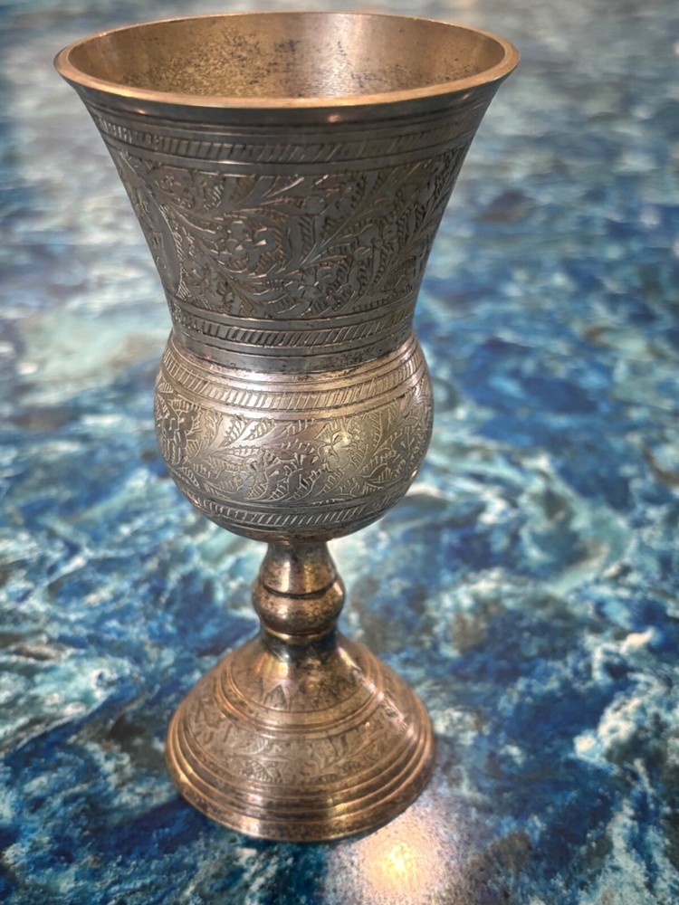 5 silver plated kiddish chalice goblets bar mitzvah