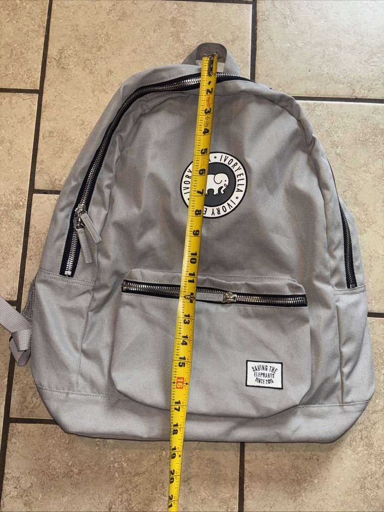 Ivory Ella Gray Large Size Backpack Saving The Elephants 2017 Edition